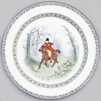 Minton vadász mintás fajansz tányér. Kézzel festett, jelzett, hibátlan 25 cm / Minton Fayenece John out hunting plate