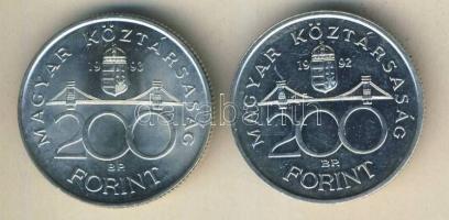1992-93. 200Ft Ag "MNB" (2x) T:BU,2