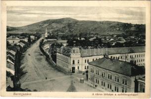 Beregszász, Beregovo, Berehove; Város látképe a szőlőhegységgel. Friedman Móritz kiadása / street