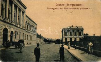 1910 Beregszász, Beregovo, Berehove; Vármegyeháza és Kereskedelmi és iparbank rt., W.L. 1932. / county hall and bank (fl)