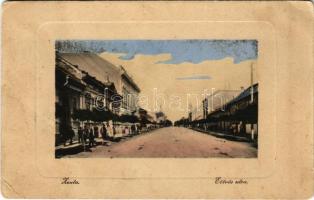 1912 Zenta, Senta; Eötvös utca, üzlet. Kiadja Molnár Sz. Vincze / street view, shop (EK)