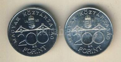 1992-93. 200Ft Ag "MNB" (2x) T:BU,2