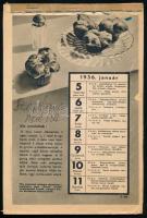 1936 Receptnaptár, heti bontásban, hiányzó címlappal, néhány lapon szakadásokkal, 24,5x16 cm