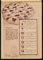 1936 Receptnaptár, heti bontásban, hiányzó címlappal, néhány lapon szakadásokkal, 24,5x16 cm