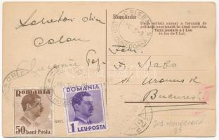 1939 Pusztakalán, Kalán, Calan; Str. Principala / Fű utca, vasúti átjáró sorompóval / main street, r...