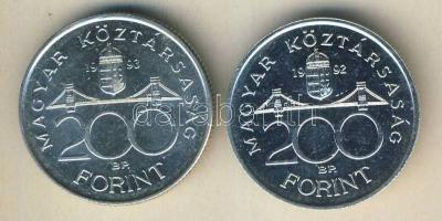 1992-93. 200Ft Ag "MNB" (2x) T:BU,2