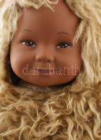 Anne Geddes ausztrál baba, szőrme ruhában. Nagy méretű, jelzett 42 cm