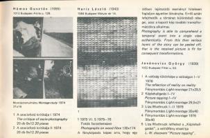 Expozíció Fotó/művészet. Szerk.: Kovács Ákos. Kiállítási katalógus. Hatvany Lajos Múzeum No. 2. Bp.,...