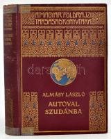 Almásy László (1895-1952): Autóval Szudánba. Első autó-utazás a Nílus mentén, vadászatok angol-egyiptomi Szudánban. Dr. Cholnoky Jenő előszavával. Magyar Földrajzi Társaság Könyvtára. Bp., [1929], Lampel R. (Wodianer F. és Fiai), 1 (címkép) t.+ 240 p.+ 28 (kétoldalas, fekete-fehér fotók) t. Kiadói aranyozott egészvászon sorozatkötés, kissé kopott borítóval, a gerinc szélein ragasztásnyomokkal, helyenként kissé foltos lapokkal, ex libris bélyegzőkkel.