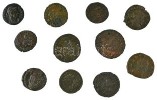 Római Birodalom 11db klf bronz érméből álló tétel, közte Róma / Gallienus ~260. Antoninianus bronz (2,12g) T:XF-F Roman Empire 11pcs of diff bronze coin lot, within Rome / Gallienus ~260. Antoninianus bronze "GALLIENVS AVG / APOL[LINI CONS AVG] - H (2,12g)" C:XF-F