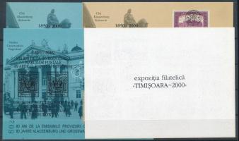 2000/E8a+b / 9a+b 150 éves a bélyeg Erdélyben, Bánátban és Bukovinában 4 db-os erdélyi kiadású emlékív garnitúra, ajándék változat (FEK 35.000)