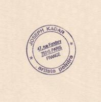 Joseph Kádár (1936-2019): Dualista kompozíció. Szitanyomat, papír, jelzett, művészpéldány E.A. 3/10 ...