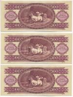 1984. 100Ft (3x) sorszámkövetők "B 190 002263 - B 190 002265" T:AU 
Adamo F35