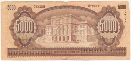 1995. 5000Ft "J 9861015" vágott/vágáshibás(?) T:F,VG 
Adamo F52