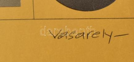 Vasarely Victor (1908-1997): Formák. Ofszet, papír, jelzett a nyomaton, 55x40 cm