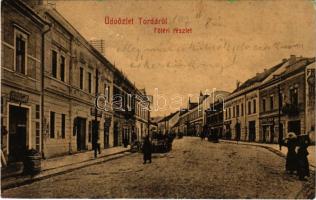 1907 Torda, Turda; Fő tér, Jónás Elek étterme, Sterl Gyula üzlete. No. 426. / main square, restaurant, shops (EK)