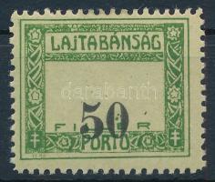 Nyugat-Magyarország VII. 1921 Portó 50f elcsúszott értékszámmal / Mi P1 with shifted number. Signed: Bodor