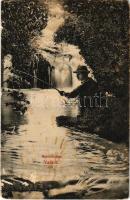 Vaskoh, Vascau; Bojvíz esése, vízesés, horgászás. Miklóssy József utódai kiadása / waterfall, fishing (b)