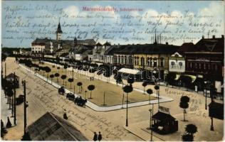 1922 Marosvásárhely, Targu Mures; Széchenyi tér, Scher I. és Vámos Sándor üzlete. Márványi kiadása / square, shops (EK)