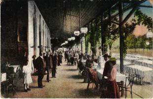 Félixfürdő, Baile Felix; Vendéglő, étterem terasza vendégekkel és pincérekkel. Engel József kiadása / restaurant, terrace with guests and waiters (EB)