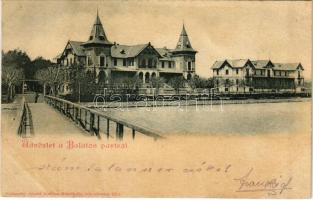 1900 Keszthely, Balaton part, Hullám szállodák. Sujánszky József kiadása