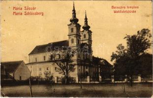 1909 Sasvár, Mária Sasvár, Maria-Schlossberg, Sastín (Sasvár-Morvaőr, Sastín-Stráze); Búcsújárótemplom. W.L. Bp. 5684. / Wallfahrtskirche / pilgrimage church (EK)