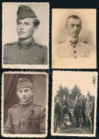 10 db vegyes (főként II. világháborús) katonai fotó, 9x6 cm körül