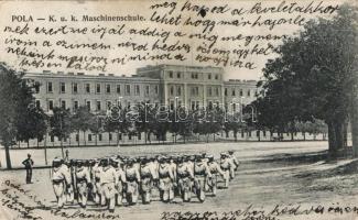 Póla Military school of Mechanical Engineering with marching soldiers (EK)