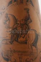 Asztali lámpa fém testtel, pergamen burával, vezetékkel. 50 cm