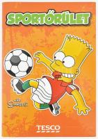 Simpsons Sportőrület hűtőmágnes gyűjtőalbum 20 db mágnessel, egy lapon kivágásból eredő hiánnyal