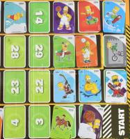 Simpsons Sportőrület hűtőmágnes gyűjtőalbum 20 db mágnessel, egy lapon kivágásból eredő hiánnyal