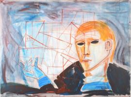 Kondor B jelzéssel: Portré. Olaj, vászon, 60x80 cm