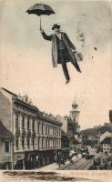 Brassó flying citizen, with dentist, pharmacy and the shop of Hans Fieles (EK)