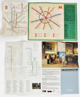 cca 1965-1997 London, Moszkva és Isztambul metróhálózatának térképe, 3 db, különböző méretben