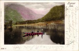 1900 Lunzer See, lake with rowing boat (EK)