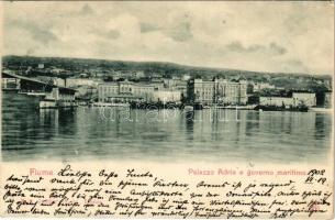 1902 Fiume, Rijeka; Adria Palota és Tengeri Hatóság / Palazzo Adria e Governo Maritimo / maritime government (EB)