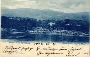 1902 Lovran, Lovrana, Laurana; Badeanstalt und Villen / spa, bath and villas (EK)