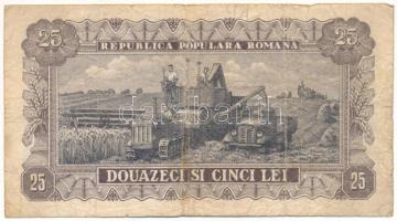 Románia 1952. 25L kék sor- és sorozatszámmal T:VG Romania 1952. 25 Lei with blue serial C:VG Krause ...