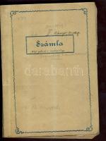 1948 Számlakönyv kb 100 db számlailleték bélyeggel