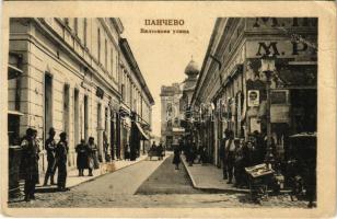 Pancsova, Pancevo; utca, M. Parcetic üzlete / street view, shops (EB)