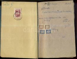 1948 Számlakönyv kb 100 db számlailleték bélyeggel