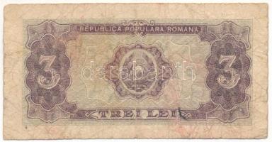 Románia 1952. 3L T:VG Romania 1952. 3 Lei C:VG