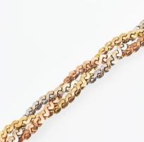 14 K arany és fehérarany (Au) karlánc 2,76 g, 19 cm. Jelzett