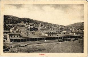 1914 Predeál, Predeal; vasútállomás, vonat, gőzmozdony / railway station, train, locomotive, villas (EM)