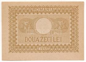 Románia 1945. 20L T:AU Romania 1945. 20 Lei C:AU Krause P#76