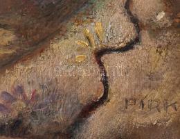 Pirk János (1903-1989): Bazsarózsás csendélet, 1948. Olaj, farost, jelezve jobbra lent. Hátoldalán G...