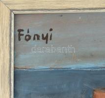 Fónyi Géza (1899-1971): Halászcsónakok. Olaj, farost, jelzett, fakeretben. 42x62 cm