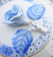 Herendi kék Waldstein mintás kávés szervírozó készlet 3 darabos: kanna cukortartó, tejkiöntő. Kézzel...