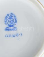 Herendi kék Waldstein mintás kávés szervírozó készlet 3 darabos: kanna cukortartó, tejkiöntő. Kézzel...