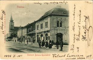 1899 (Vorläufer) Balassagyarmat, Fő utca, Himmler Bertalan üzlete, Takarék és Hitelintézet. Kiadja Wertheimer Zsigmond (EK)